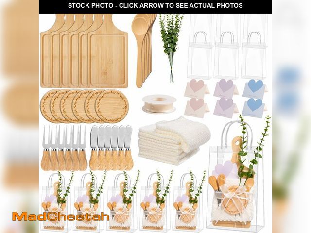 Lot 74-12974472 - Lengba Baby Shower Prizes for Game WinnersÃ¯Â¼Å6 Sets Bamboo Cheese Board Gift Sets - 61 PCS Party ...