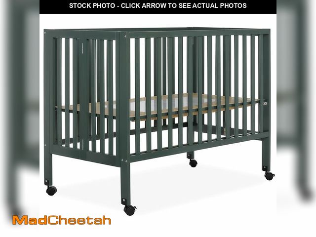 Lot 74-13091469 - Dream On Me Quinn Full-Size Portable Baby Crib in Olive, GreenGuard Gold &amp; JPMA, Patented Quick ...