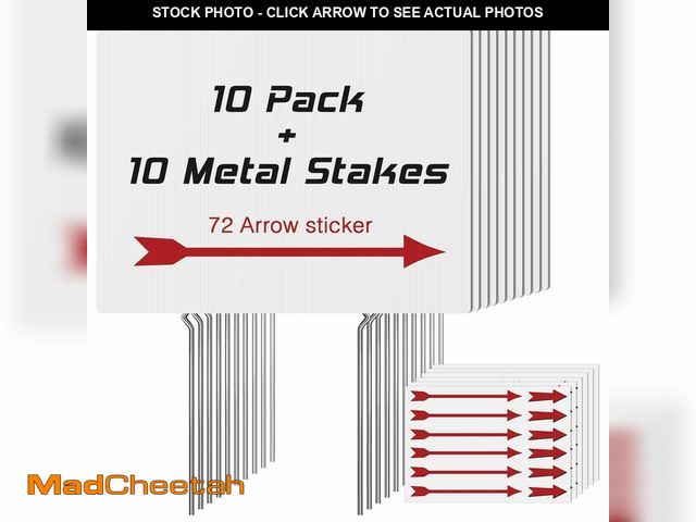 Lot 74-12967971 - 10 Pack Blank Yard Signs with Stakes,Yard Sale Signs with Arrow Stickers, 17" x 13" Ã¯Â¼ÅBlank Corr...