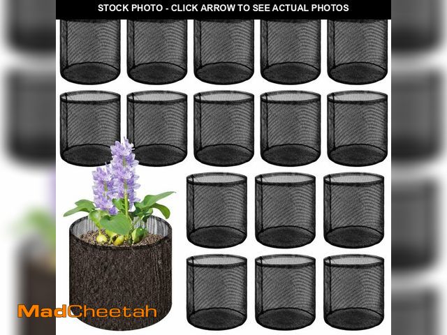 Lot 74-14206648 - Beeveer 16 Pcs Pond Plant Baskets, Square Reusable Aquatic Planting Bags Breathable Mesh Garden Wate...