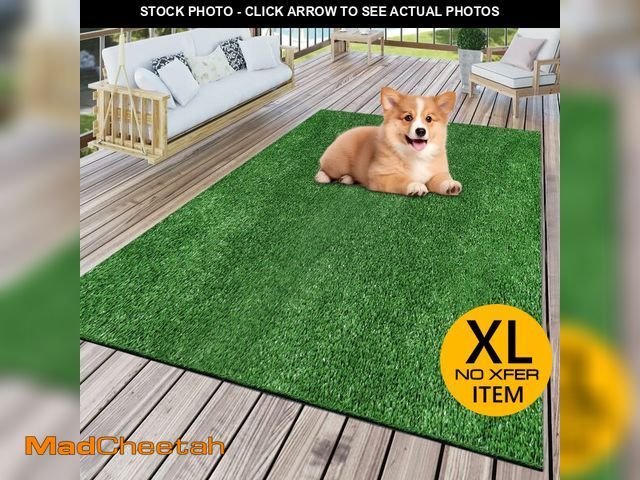 Lot 74-12774366 - FREADEM Artificial Grass Rug, 4' x 6' Artificial Turf Fake Faux Grass Mat with Drainage Holes, Indoo...