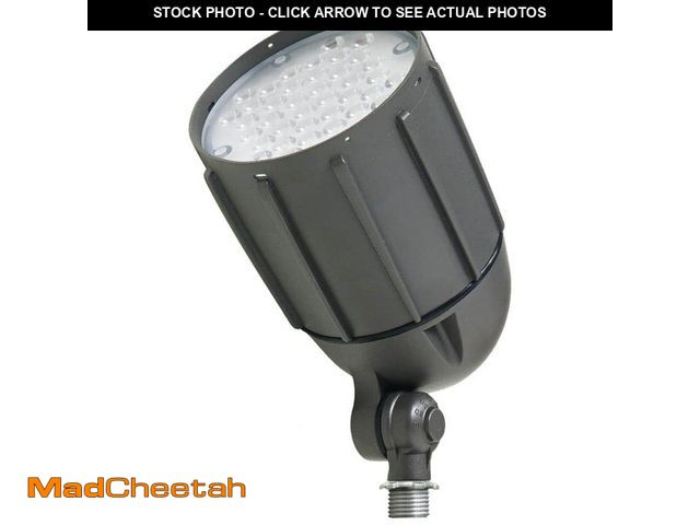Lot 74-14410294 - Commercial Electric 30W Line Voltage Bronze Integrated Outdoor LED Bullet Flood Light and Adjustable...
