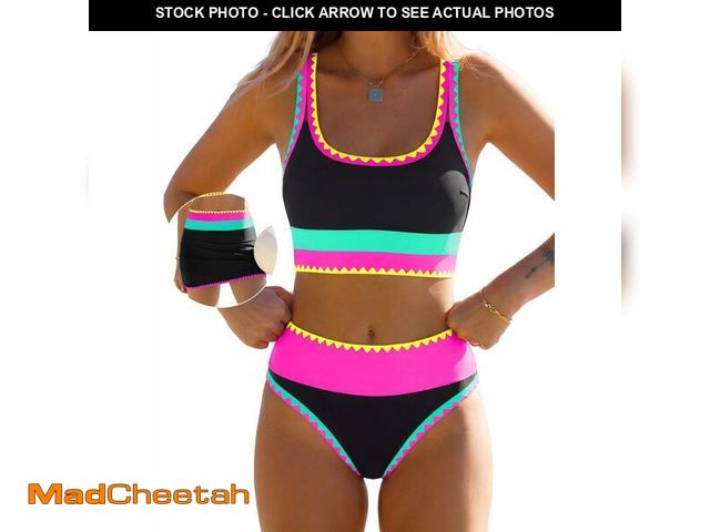 Lot 74-14051850 - popvil High Waisted Bikini Sets for Women 3 Piece Swimsuits Tummy Control Bathing Suits with Skirt B...