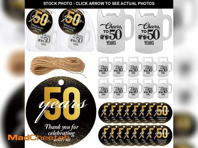 Lot 74-13950421 - Havawish 25 Sets 50th Birthday Party Favors for Guests Beer Shape Bottle Opener Keychain Cheers and ...