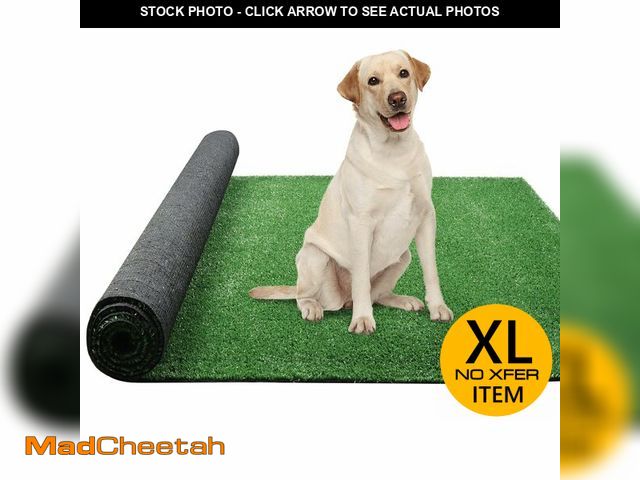 Lot 74-13638233 - Heyroll Artificial Grass 6X10FT, 0.4" Pile Height Green Fake Grass Mat, Synthetic Turf Rug Indoor Ou...