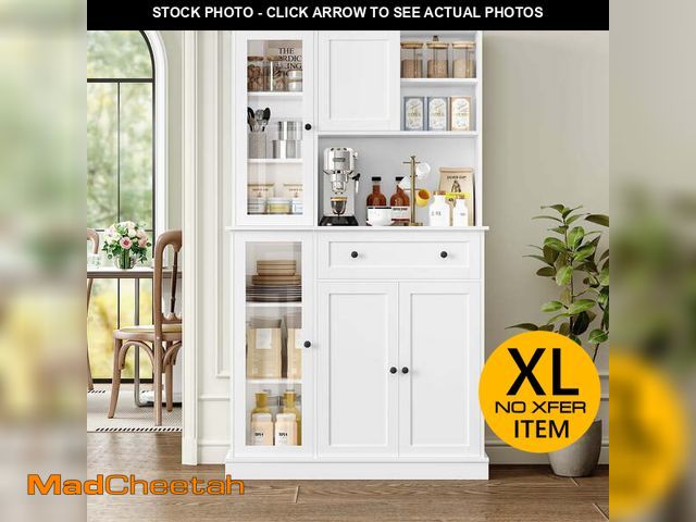 Lot 74-12764963 - Homfa 70.9" Kitchen Pantry Storage, Modern Hutch Cabinet with Sliding Door, Freestanding Cupboard fo...