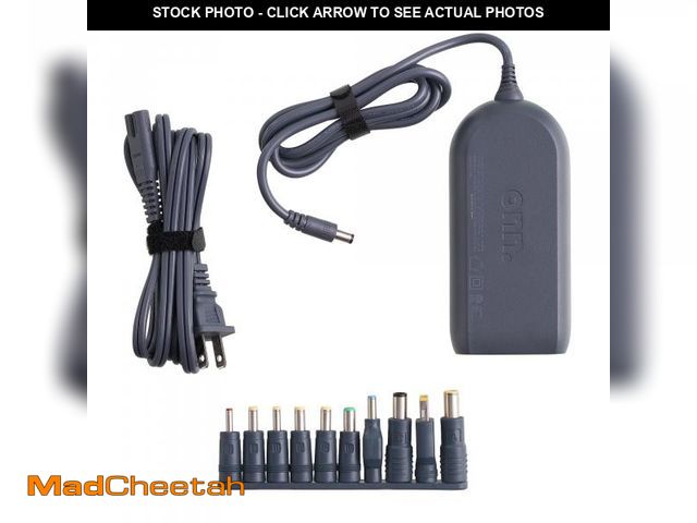 Lot 74-12422782 - Onn. 90W Laptop Charger with 10 Interchangeable Tips  10ft Power Cord  for HP  Dell  Lenovo  Grey - ...