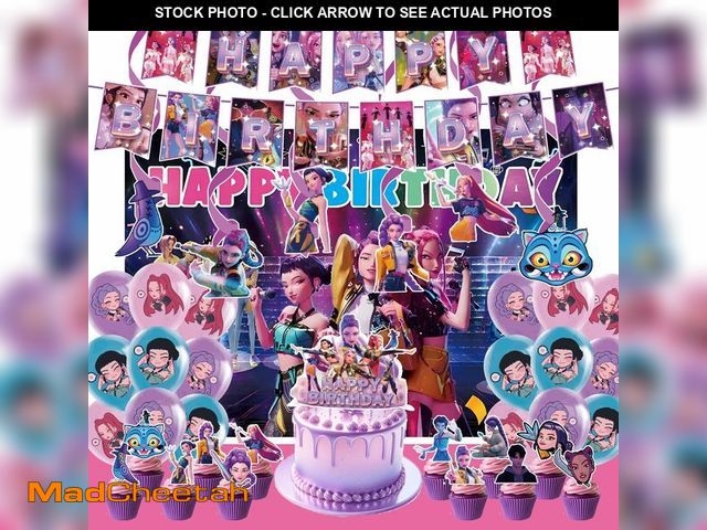 Lot 74-13625563 - Happy birthday banner supplies decoration letter balloons pink girl's school classroom decoration, f...