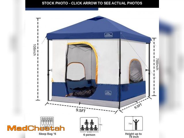 Lot 74-12446181 - (MISSING INSIDE FRAME) KAMPKEEPER Camping Inner Tent for Pop Up Canopy, Converts 10'x10' Straight Le...