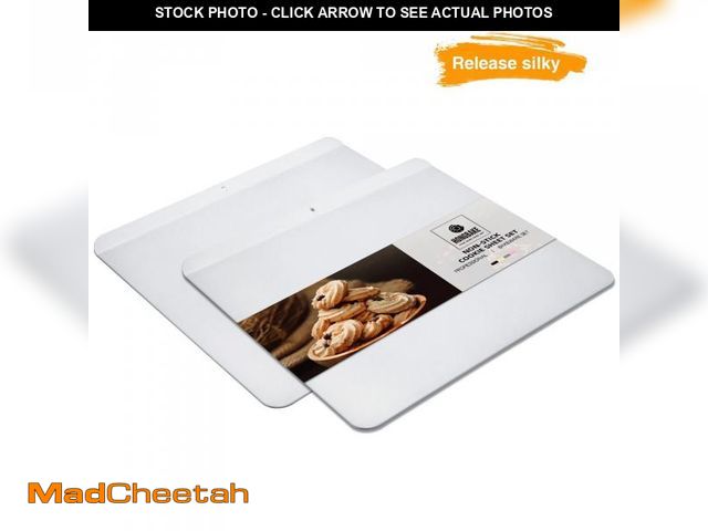 Lot 74-12515714 - HONGBAKE 2 Pieces Flat Cookie Sheets for Baking, Large Nonstick Baking Sheets No Edges, Insulated Ba...
