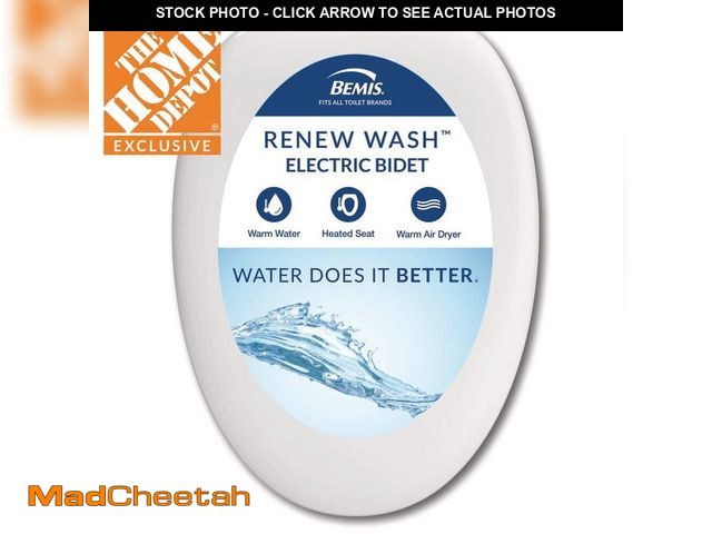 Lot 74-13693844 - BEMIS Renew Wash Antimicrobial Electric Plug-in Bidet Seat for Elongated Toilets with Low Profile De...