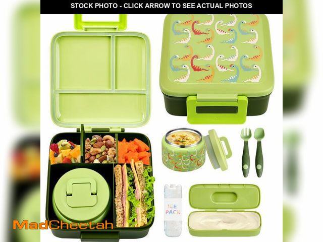 Lot 74-12973947 - JXXM Bento Lunch Box for Kids with 8oz Soup Thermo,Leak-Proof Lunch Containers with 5 Compartment,Th...
