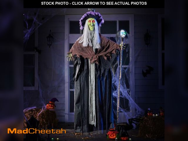 Lot 74-12973815 - JOYIN 59Ã¢â¬Â Halloween Decorations Outdoor Hanging Witch Talking Decor with Light Up Skull Skelet...