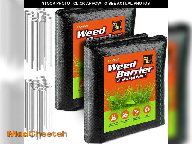 Lot 74-14049859 - LAVEVE 3FT x 100FT Weed Barrier Landscape Fabric Heavy Duty, 3.2oz Premium Garden Ground Cover Mat f...