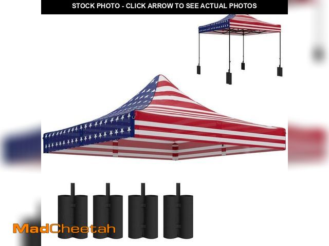 Lot 74-12746697 - Outsunny 10 x 10 ft. Canopy Replacement Cover with 4-Weight Bags 8-Drainage Holes, UPF50 Top, Americ...