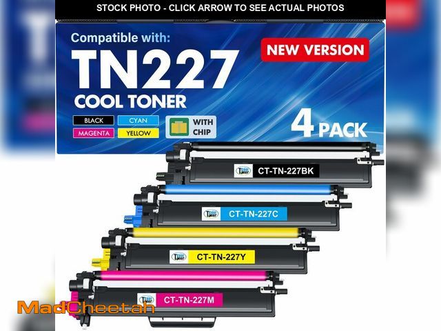 Lot 74-14273202 - TN227 TN-227BK/C/M/Y High Yield Toner Cartridge 4 Pack:Compatible Replacement for Brother TN 227 TN-...