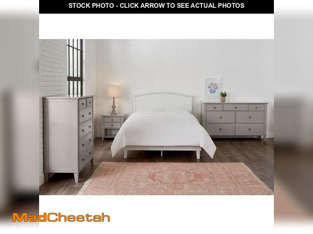Lot 74-12548274 - StyleWell Colemont White Wood Curved Back Full Size Headboard (56 in W. x 48 in H.) - UNUSED