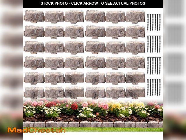 Lot 74-13992816 - Landscape Edging Garden Edging Border Faux Stone Edging,17FT x 2.75 in Tall Decorative Stone-Look Ga...