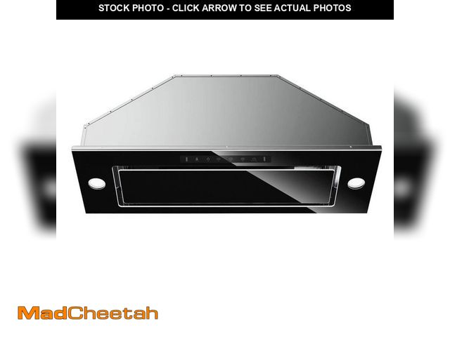 Lot 74-12558869 - VIKIO 36 in. 900 CFM Ducted Insert Range Hood in Stainless Steel and Black Glass with LED Light - UN...