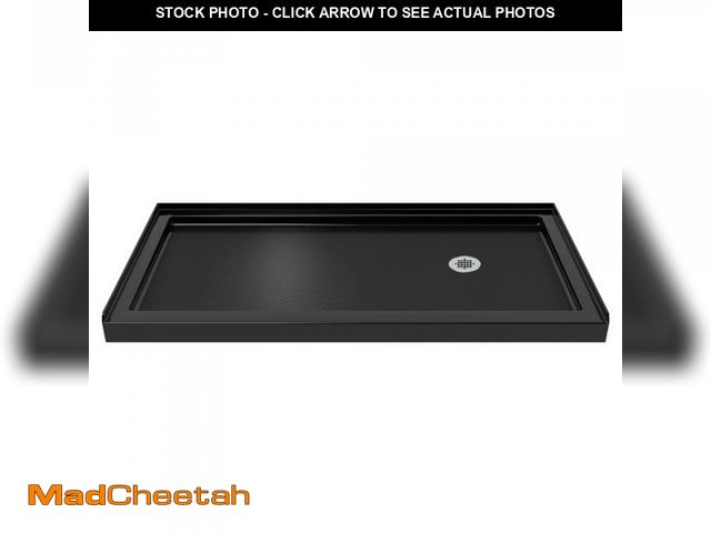 Lot 74-12277455 - DreamLine SlimLine 30 in. D x 60 in. W x 2 3/4 in. H Right Drain Single Threshold Shower Base in Bla...