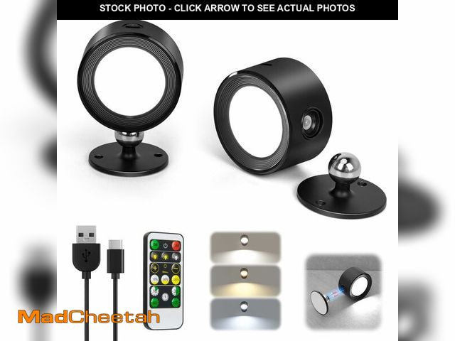 Lot 74-12974429 - LED Wall Lights, Wall Lamp 3 Color Temperatures &amp; Dimmable Magnetic 360ÃÂ° Rotation with Remote...