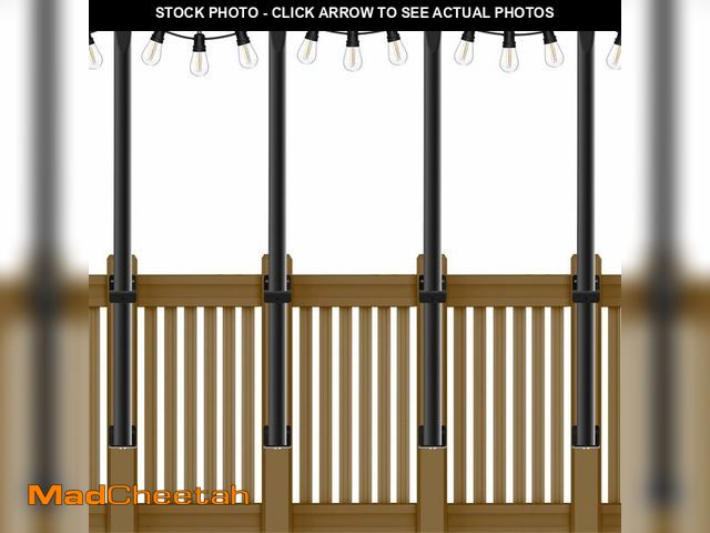 Lot 74-12431967 - 4 Pack String Light Poles,5Ft Metal Poles for Outdoor String Lights,Outdoor Light Poles with Post,Po...