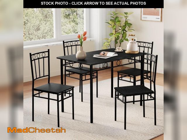 Lot 74-12541302 - Vipbear Kitchen Dining Table Set for 4, 5-Piece Kitchen Table Set,Dining Room Table Sets,Rectangular...