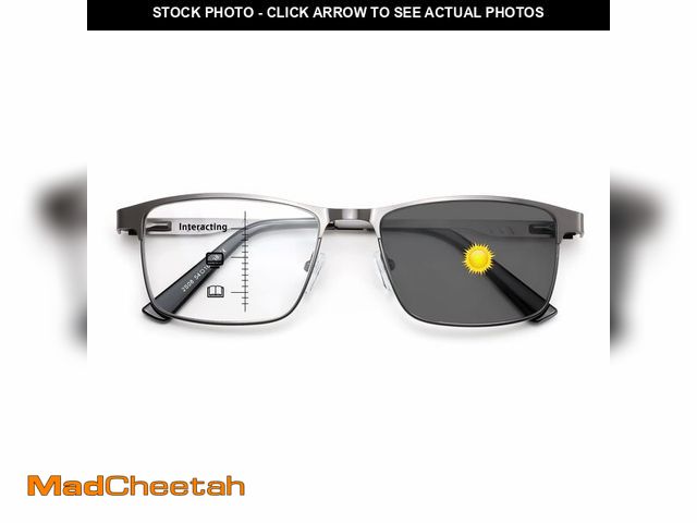 Lot 74-14475575 - FEISEDY Photochromic Metal Reading Glasses Men,Progressive Multifocal Blue Light Readers,Anti Glare ...