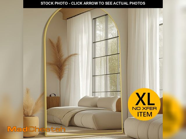 Lot 74-13639003 - MELOMOIR 76"x44" Oversized Floor Mirror Freestanding, Arched Full Length Mirror for Bedroom Living R...