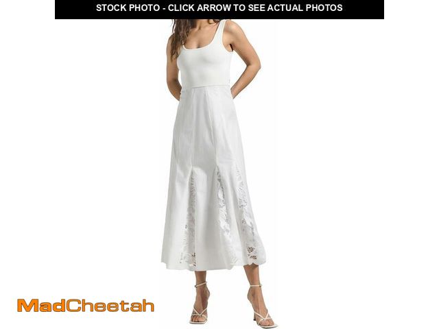 Lot 74-13212817 - Derek Lam 10 Crosby Women's Maeleyse Mixed Media Lace Dress, Soft White, 6 - UNUSED