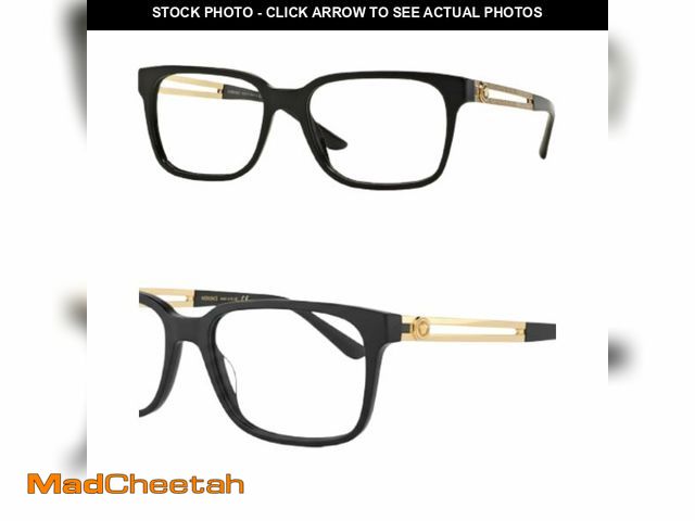 Lot 74-12443943 - Versace VE3218 53mm Non-Polarized Glasses for Men - Black Square Acetate Frame with Black &amp; Gold...