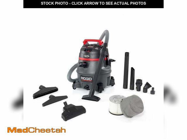 Lot 74-13778636 - RIDGID 14 Gal. HEPA Commercial Shop Vacuum Wet Dry Vac with Filter, Dust Bag, Professional Hose and ...