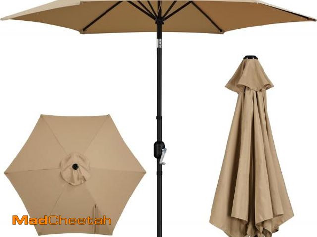 Lot 74-12124362 - Yaheetech Patio Umbrella, 9' Outdoor Table Umbrella with Sturdy Ribs, Push Button Tilt and Crank for...