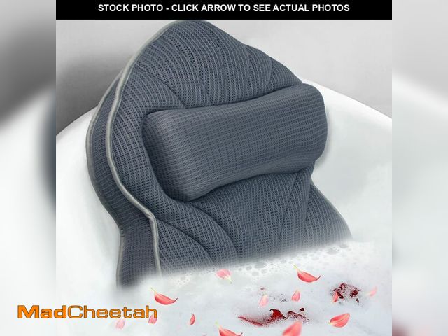 Lot 74-12976621 - Poemland Extra Thick Large Bath Pillow with Neck,Back,Head Support for Bathtub, Spa, Soaking Gray(21...