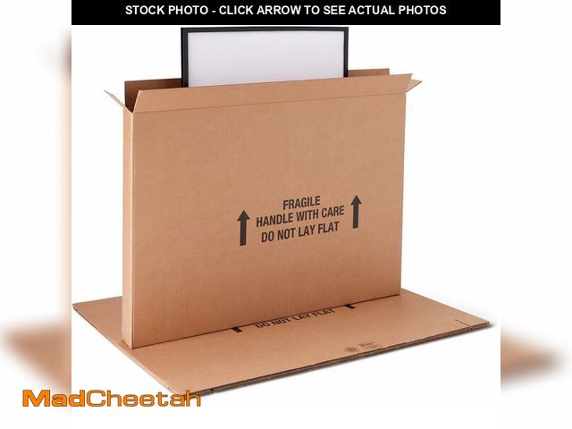 Lot 74-13733588 - Basics TV Moving Box for 50-inch TV, Picture and Mirror, Heavy Duty Shipping Container, 48 x 4 x 33 ...