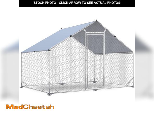 Lot 74-12465982 - Large Metal Chicken Coops  Outdoor Duck Walk-in Run Poultry Cage  Hen House Yard Habitat Cage with W...