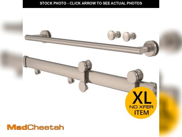 Lot 74-12579805 - Flannigan 48 in. to 60 in. W x 3.75 in. D Contemporary Frameless Sliding Shower/Tub Hardware Assembl...