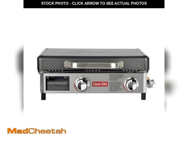 Lot 74-14467839 - *SCRATCHED* Dyna-Glo 2-Burner Portable Propane Gas Flat Top Griddle Grill in Black and Stainless Ste...
