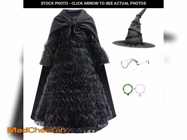 Lot 74-13621617 - ADREIT Kids Halloween Costume Dress Girls Witch Costume Dresses Cosplay Birthday Party Outfit With G...