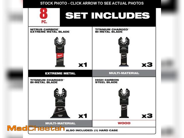 Lot 74-14317051 - Milwaukee Oscillating Multi-Tool Blade Set (8-Piece) - UNUSED
