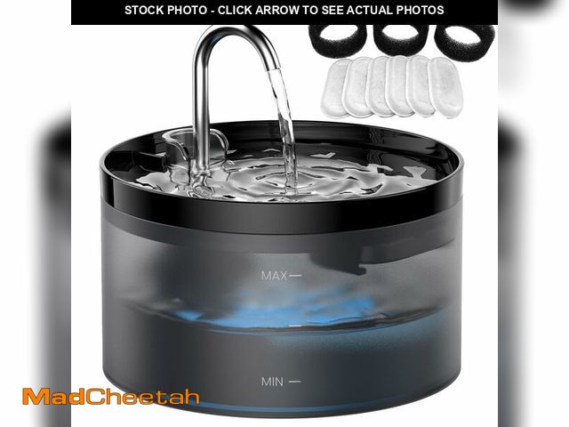 Lot 74-12970520 - Cat Water Fountain Pet Fountain: 67oz/2L Cat Water Dispenser - Black Pet Dispenser - Faucet Dog Bowl...