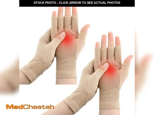 Lot 74-13631942 - Woanger 2 Pairs Seamless Lymphedema Compression Glove 20-30 Mmhg Fingerless Compression Hand Thumb A...