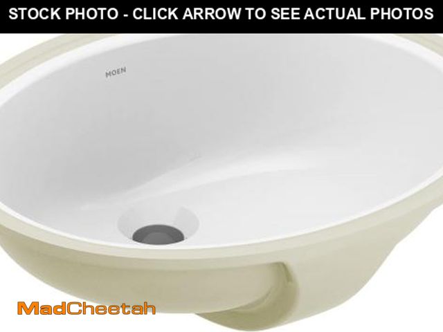 Lot 74-12045893 - Moen White Vitreous China Undermount Sink, 19.25 X 16.25 X 7.75 Inch Oval Bathroom Sink with a High ...