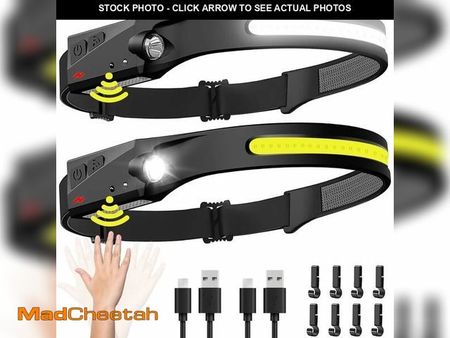 Lot 74-12701527 - Headlamp Rechargeable 2PCS, 230ÃÂ° Wide Beam Head Lamp LED with Motion Sensor for Adults - Camping ...