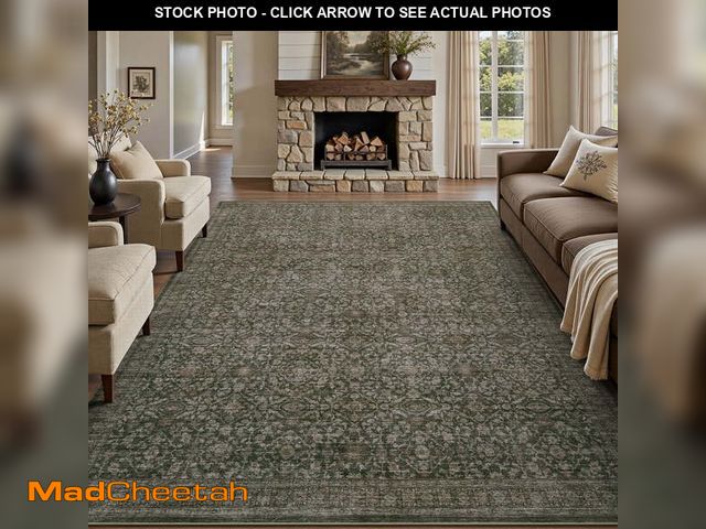 Lot 74-14309875 - SIXHOME 5'x7' Vintage Distressed Area Rug Soft Washable Non-Slip Carpet American Classic Retro Rug w...