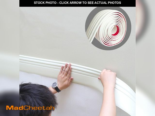 Lot 74-14151408 - Paintable Baseboard Trim | Peel and Stick Self-Adhesive Design Vinyl Wall Base | Caulk and Trim Stri...