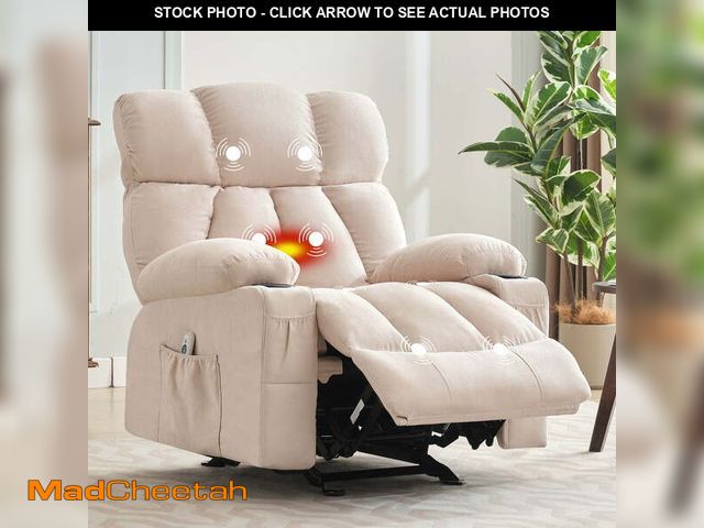 Lot 74-12782681 - JONPONY Manual Recliner Chair with Heat Therapy and Massage Function, Heavy Duty Reclining Mechanism...