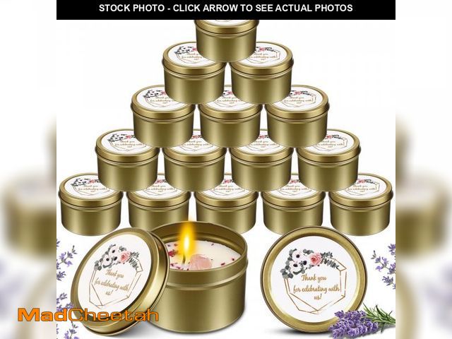 Lot 74-12219072 - Nuanchu 20 Pcs Wedding Candles Favors for Guests Bulk 3 oz Thank You Soy Wax Flower Scented Candles ...