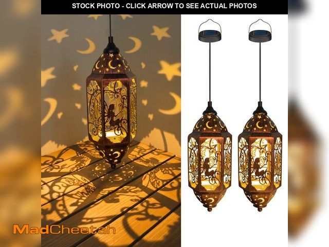 Lot 74-12701172 - Go2garden 12.4" Solar Outdoor Lanterns Waterproof Garden Gifts Women, Moon Solar Outdoor Lights for ...