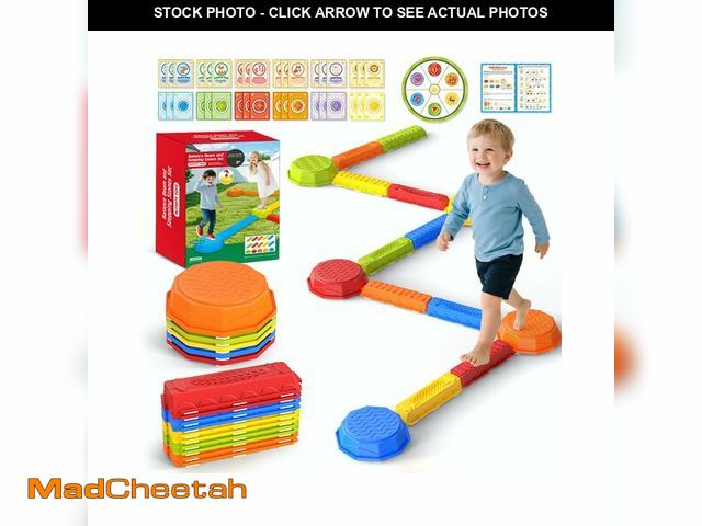 Lot 74-13946427 - 15PCS Rainbow Stepping Balance Beam Stones for Kids Toddlers - Indoor &amp; Outdoor Sensory Toys for...